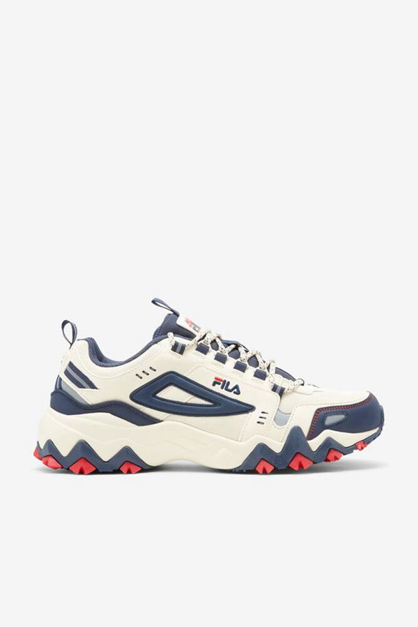 Fila Oakmont Leather Men's Sneakers - White/Navy/Red,NZ 25-75196